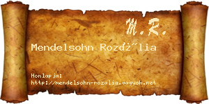 Mendelsohn Rozália névjegykártya